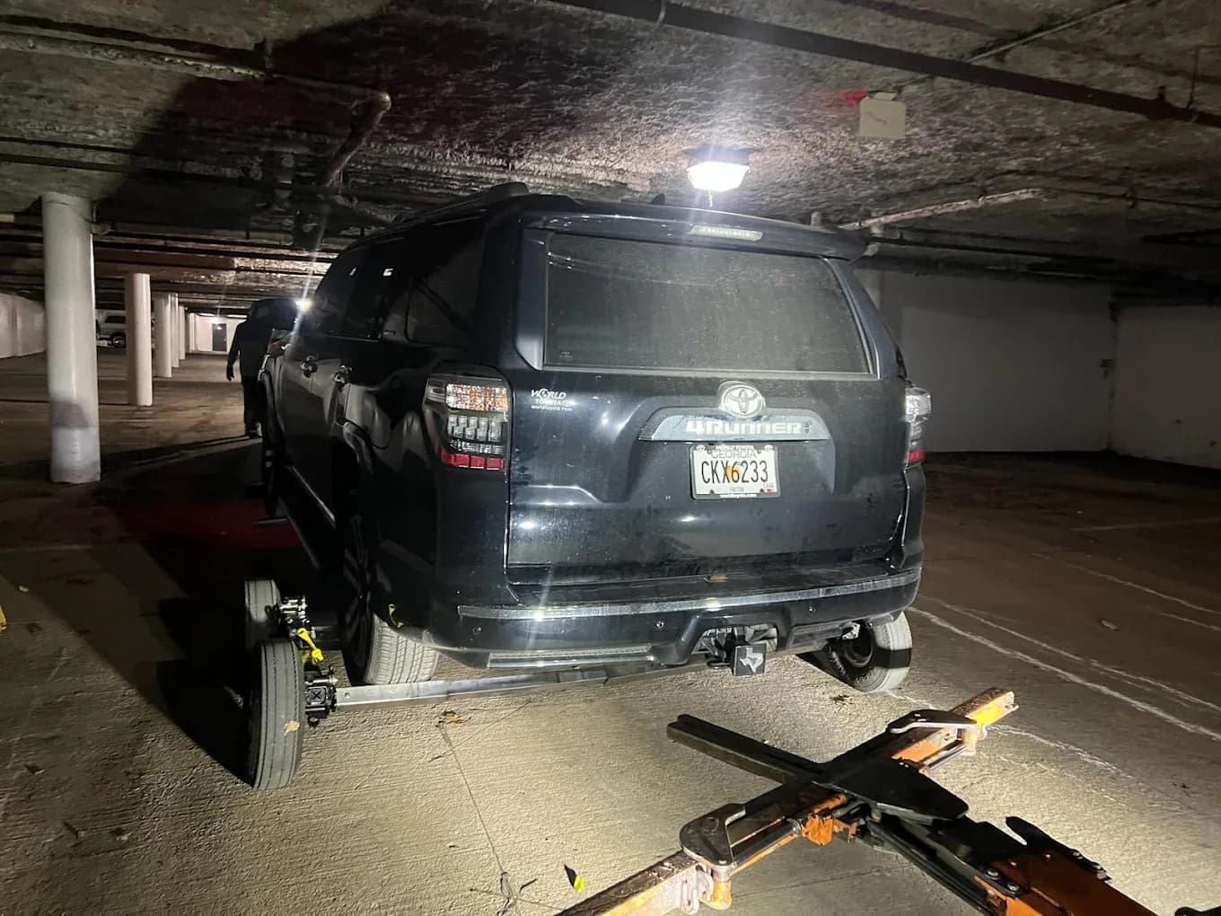 Night removal from a property parking deck